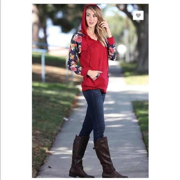 Floral Hoodie Pullover Sweatshirt Size Medium - Picture 4 of 7